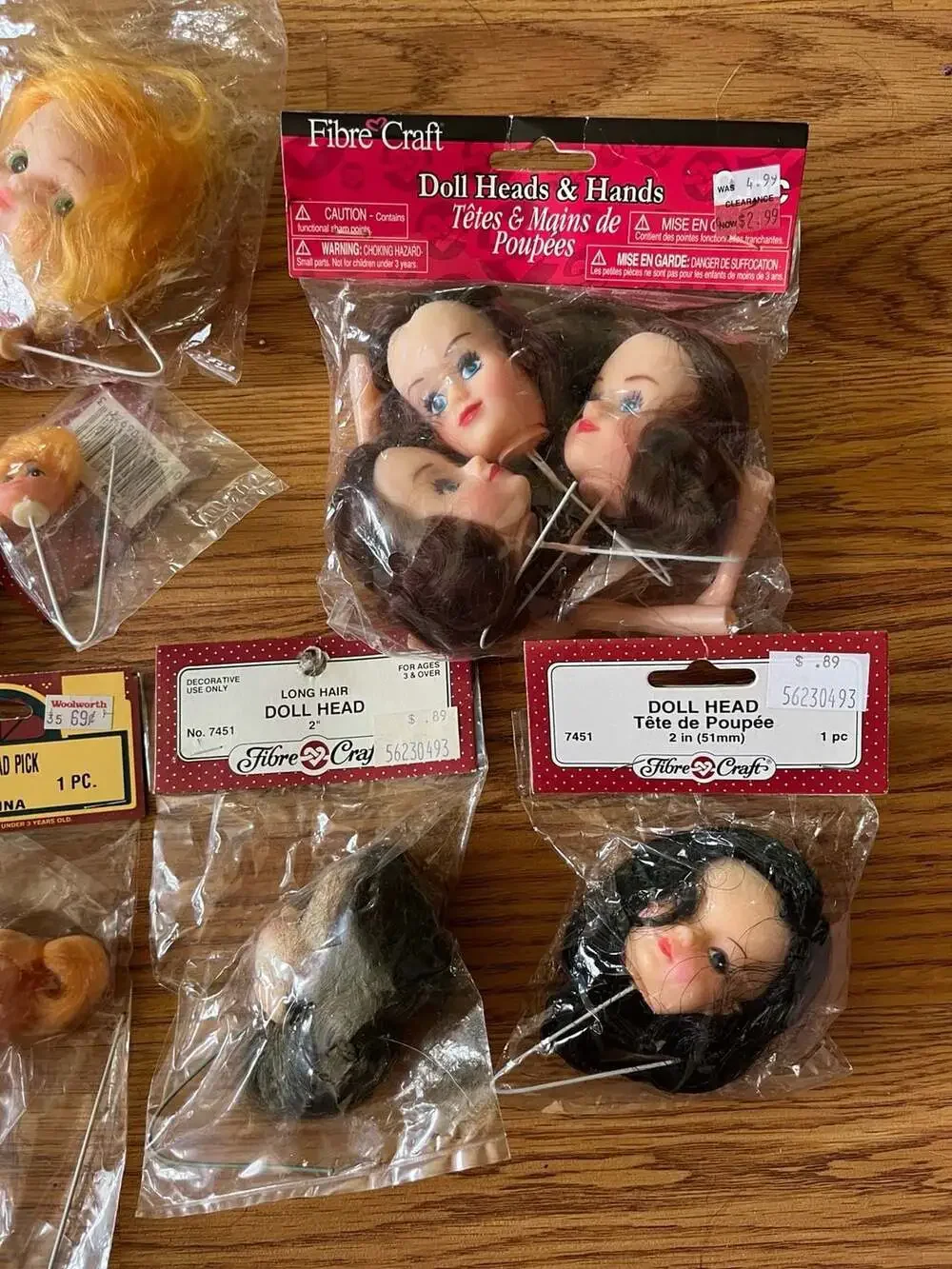 Fibre Craft And Darice Vintage Doll Heads Lot